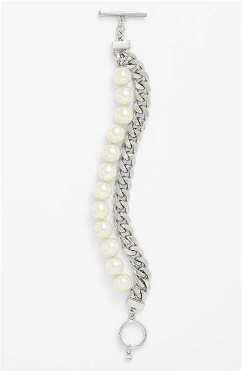 givenchy link toggle pearl bracelet